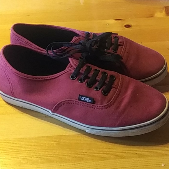 vans red canvas shoes